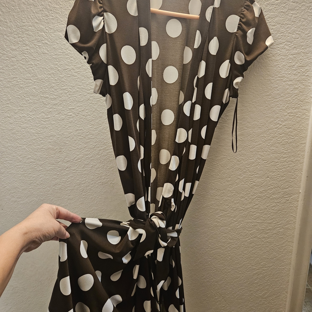 INC International Concepts Brown and White Backless Dress